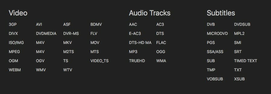 Infuse Audio Video Format Support