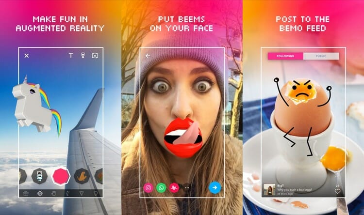 Bemo Augmented Reality Photography App Screenshot