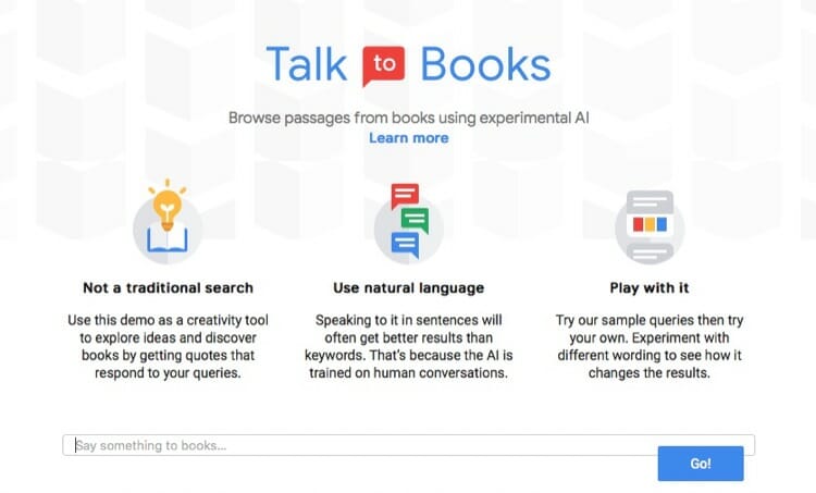 Google Talk to Books AI Service