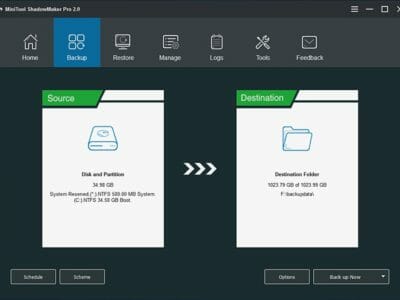 MiniTool ShadowMaker Backup Solution For Windows
