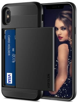 Vofolen Wallet Card Holder Rugged Case for iPhone XS