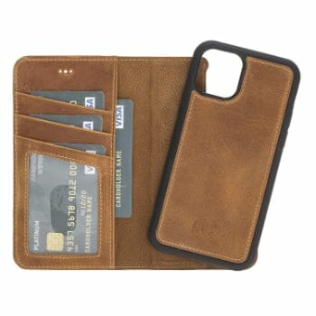 Burkley Magnetic Detachable Leather Wallet Case
