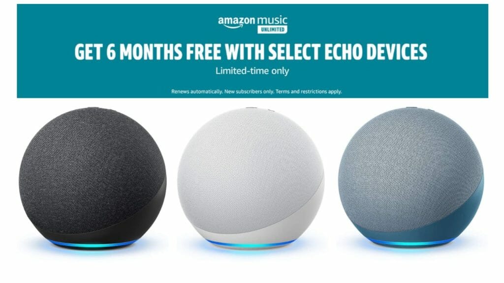 Amazon Music Unlimited Free With Echo Dot Device