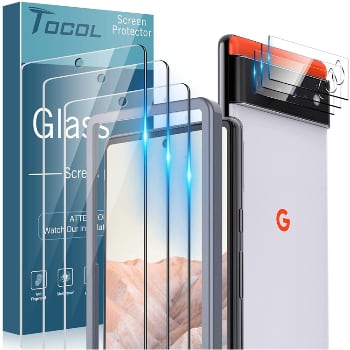 tocol 3 pack screen protector and camera lens protector 5